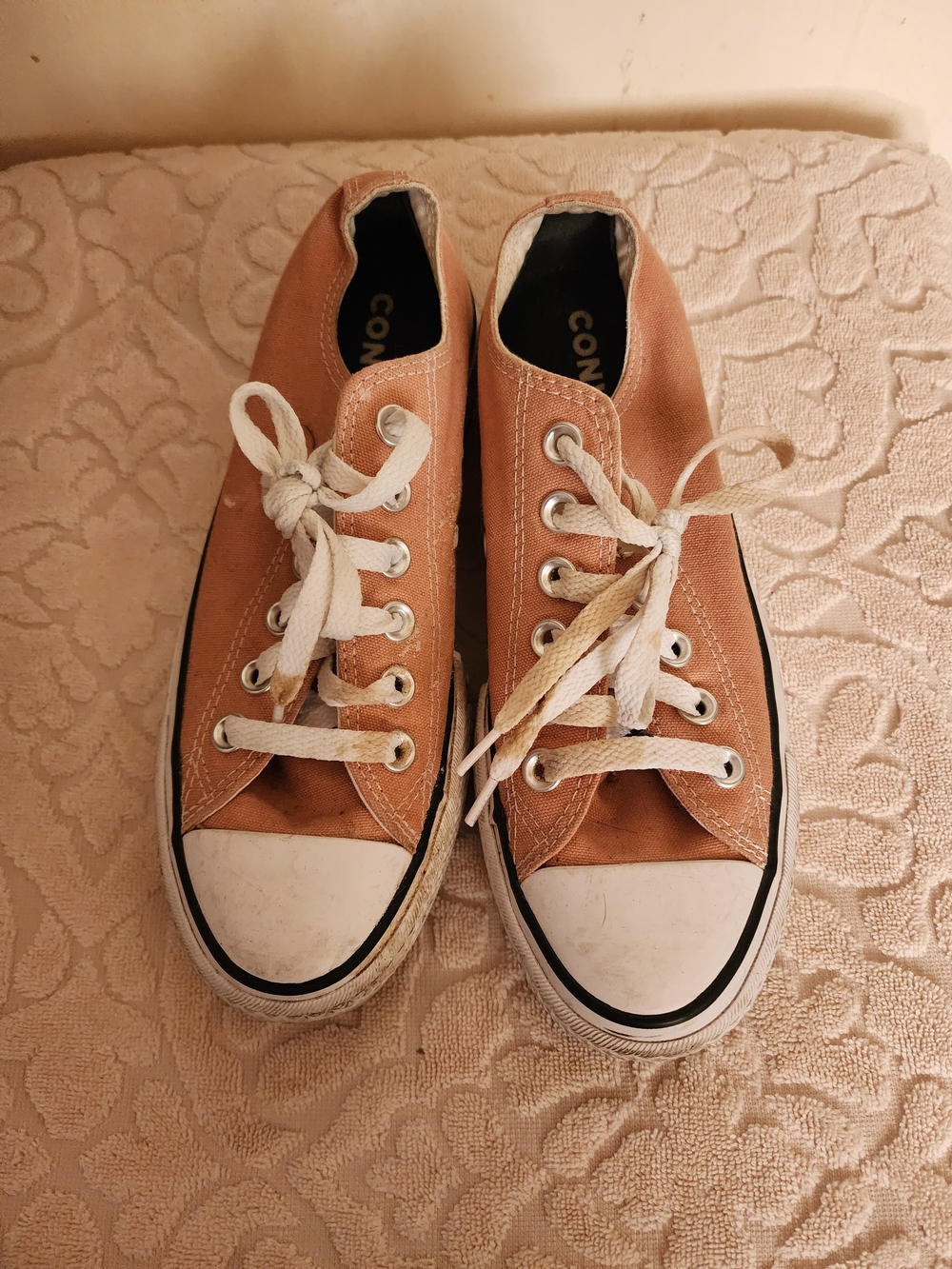 Converse Low Top Canvas Sneakers — Dusty Orange